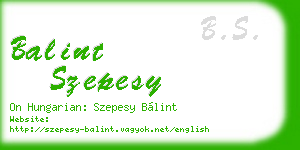 balint szepesy business card